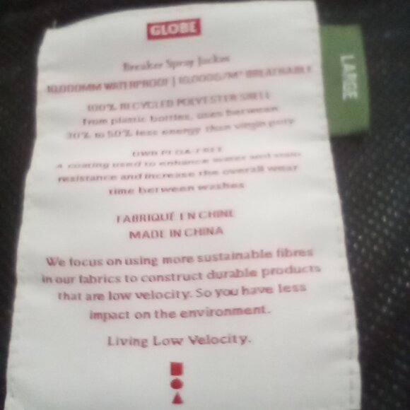 Mens GLOBE Breaker Spray Windbreaker Jacket & Traveler Sweatshirt Black sz L - Picture 5 of 12